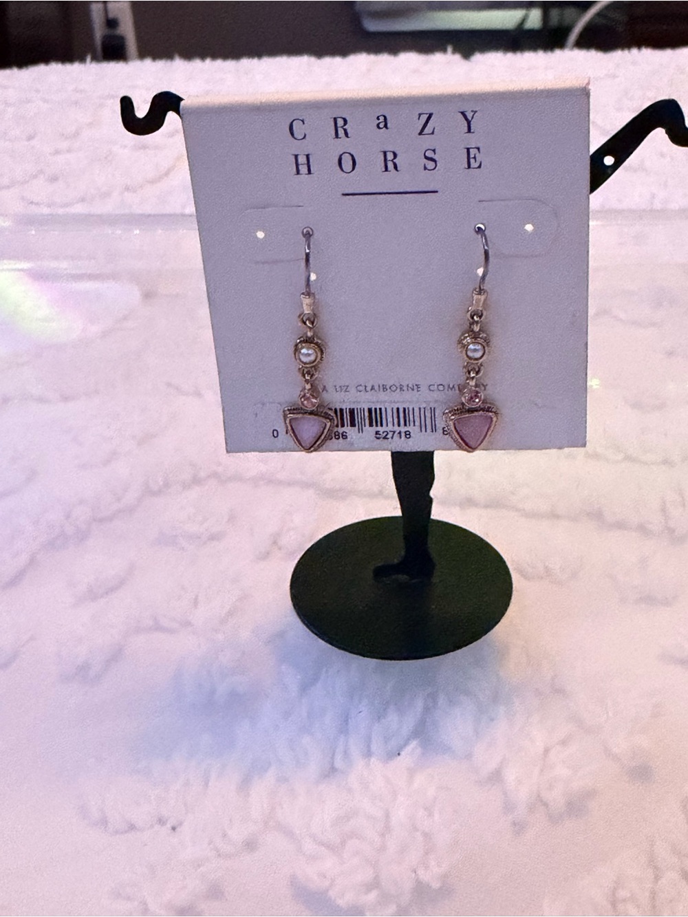 Liz Claiborne Gold-Tone Pink Drop Earrings Crazy Horse Dangle